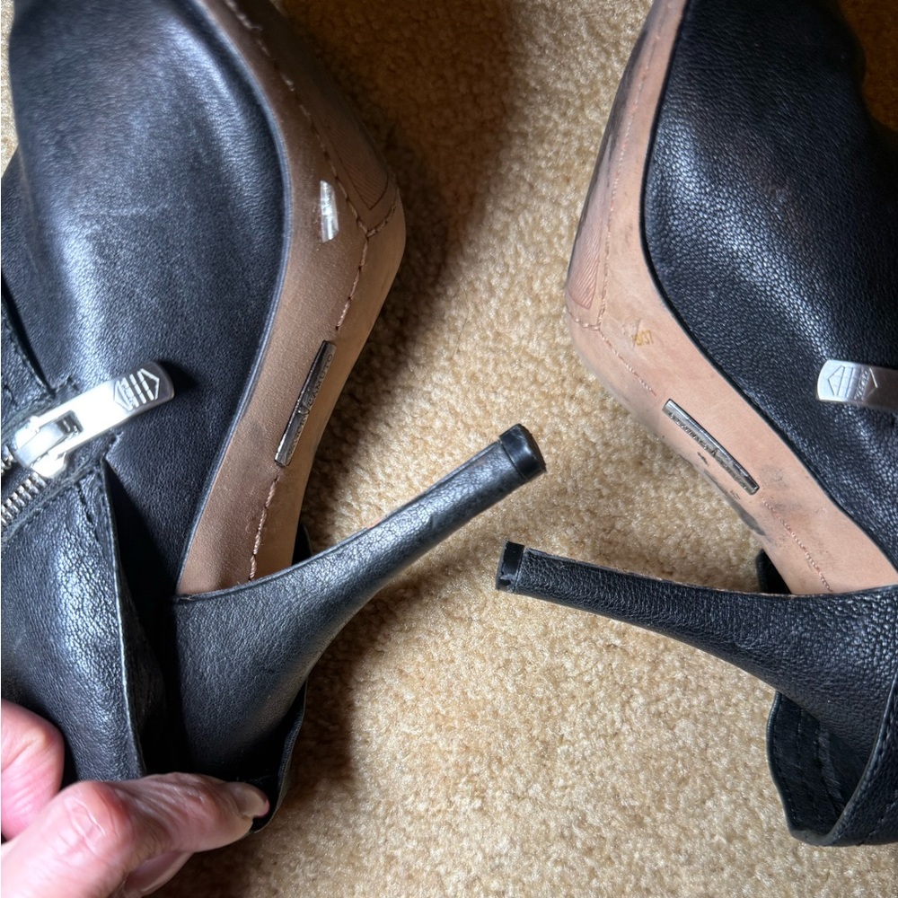 Vince Camuto Black Leather Ankle Boots - Picture 4 of 7